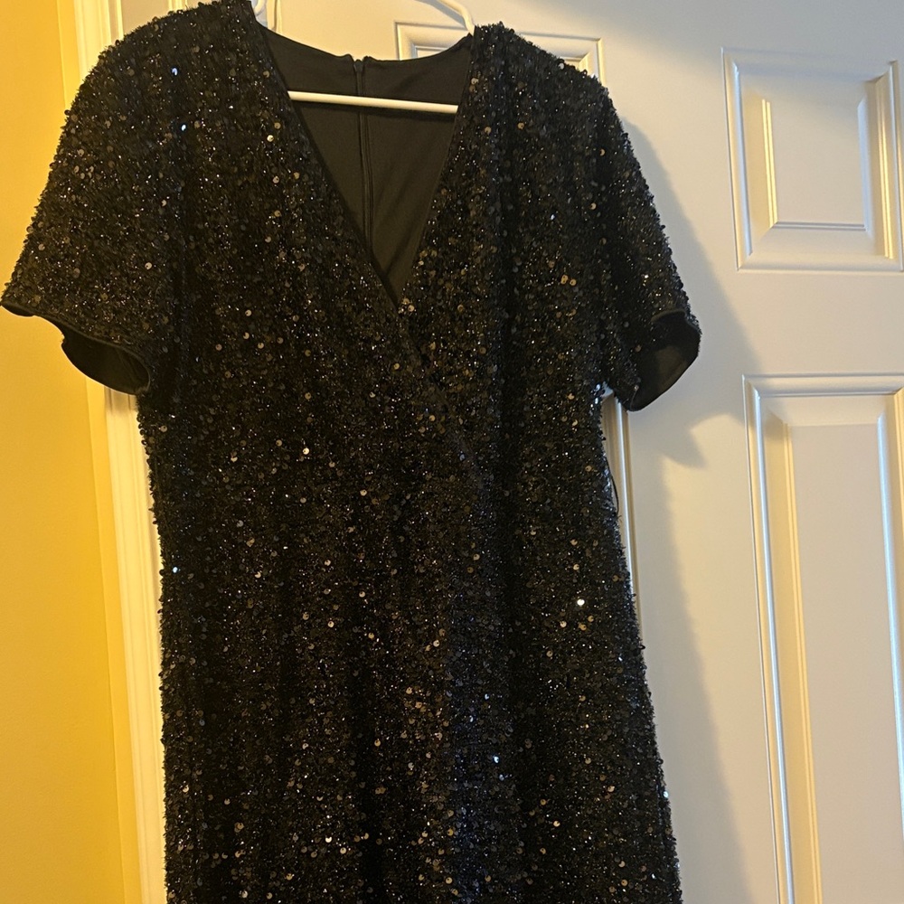 SHEIN Black Sequin Midi Dress